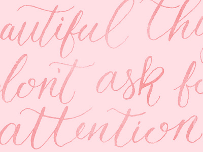Beautiful Things Don't Ask For Attention