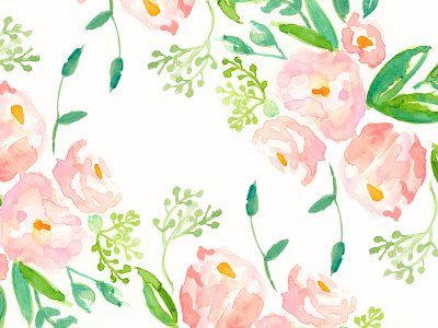 Garden Wedding feminine design flowers hand painted watercolor watercolor florals wedding design