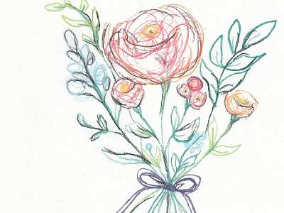 Bouquet of Florals chalk pastels floral design floral illustration illustration