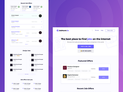 JobHuntr Landing Page Design