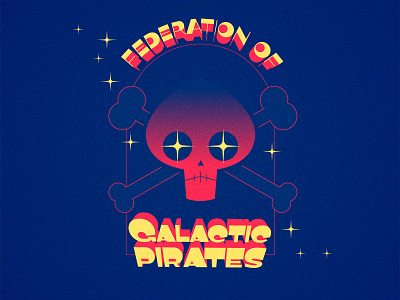 Federation of Galactic Pirates banner branding concept concept design design designer fantasy flag galaxy illustration logo lore pirate space stars styleframe universe