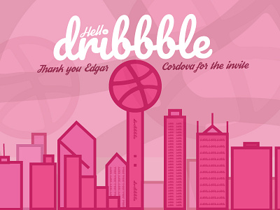 Hello Dribbble! dallas first shot skylines