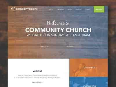 Community Church Mockup 1 css html javascript mockup website