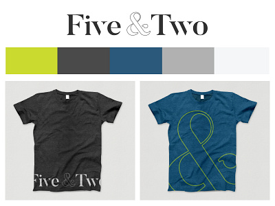 Five and Two brand branding mockups shirts