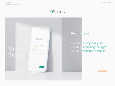 Material Design 9Steps app design healthy food material minimalism ui ux web