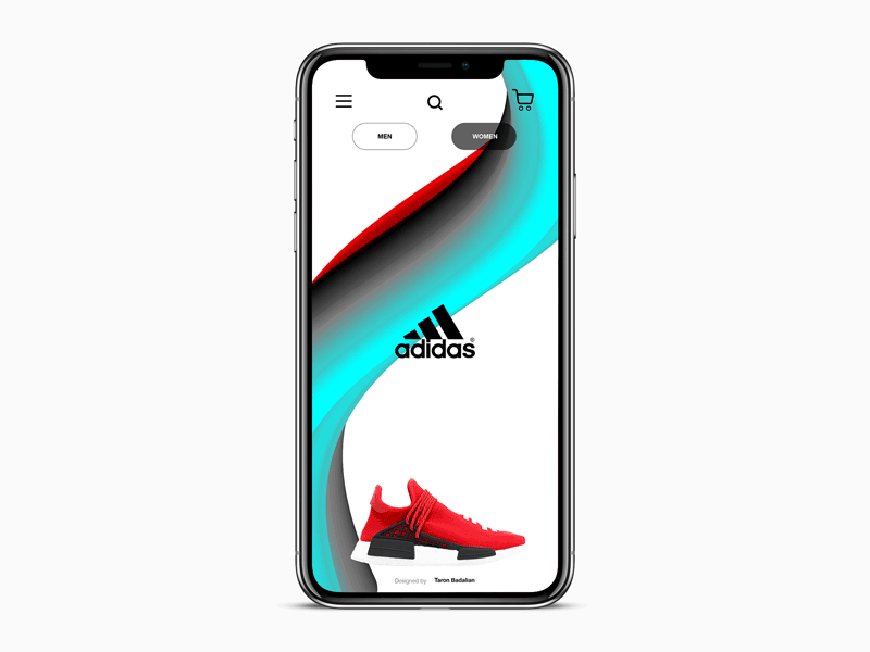 Adidas App Design Taron Badalian adidas app color design makeitbetter mobile popular sneakers trendy ui ux web