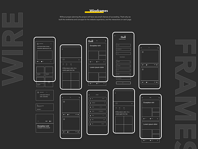 Quill App Design And Wireframing By Taron Badalian app blueprint design mobile planning prototype prototyping strategy ui ux web wire wireframe wireframing