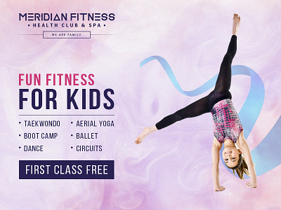 kids fitness design flyer gym gym banner kids