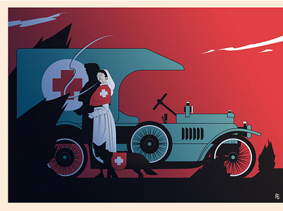 Old world war one - Old Nurse - CDC April 2020 character character design comics dark illustration nurse old woman vintage war ww1