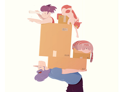 HOUSE MOVE - STAY AT HOME DAD cartoon comics cryptoart dad eth family house move illustration parenting