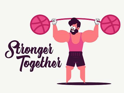 DRIBBBLE invites x2 cartoon character dribbble dribbble invite invites man stronger together vintage