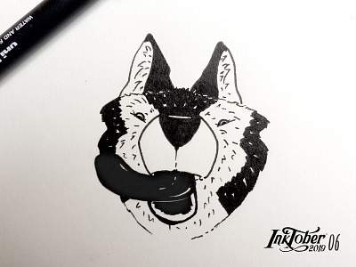 INKTOKER 2019 / Day 06 - HUSKY animal art artist dog draw drawing husky illustraion ink inktober inktober2019 sketch sketchbook