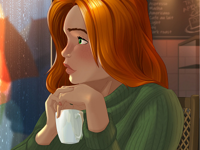 Café art illustration illustrator photoshop art