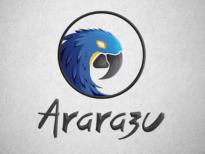 Logo Ararazu ararazu bird blue brand illustration logo logotype macaw mark parrot vector web design