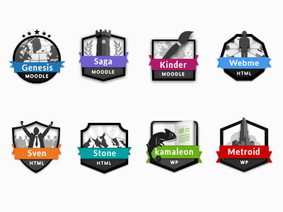 Badges Ararazu Items ararazu badges design html icons moodle theme themeforest vcard web design wordpress wp