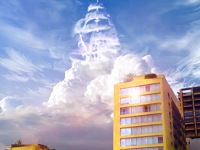Fata Morgana clouds conceptart digitalart magic mirage ship sky sunlight surreal surrealism