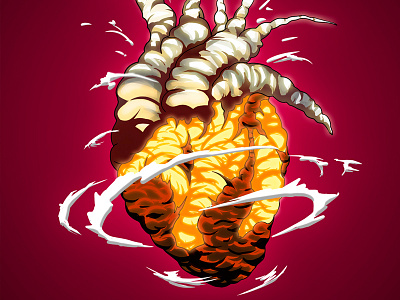 Explosive Heart blast bomb crush digitalart explosive fire heart hot illustration love power smoke