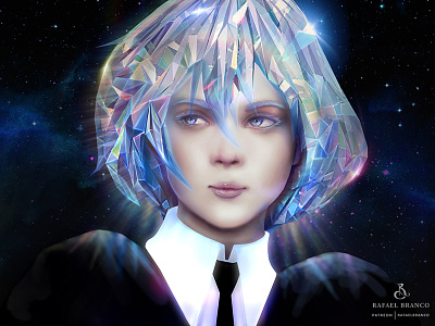Diamond anime cosplay crystal diamond digitalpainting glow illustration rainbow realism shine