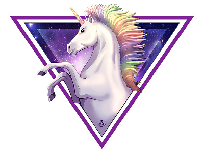 Rainbow Unicorn colorful fantasy galaxy horn horse illustration legend magic mystical mythcal rainbow unicorn