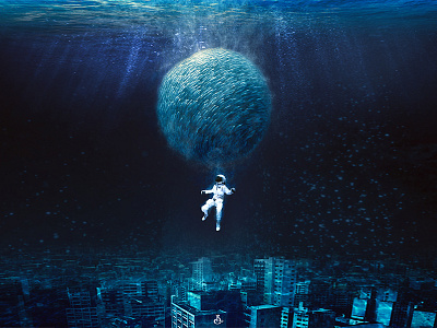 Astronautic abyss astronaut cityscape deep fantasy ocean scifi sea underwater water
