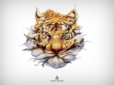 Ink Tiger animal digitalpainting flow illustration ink tiger water wild