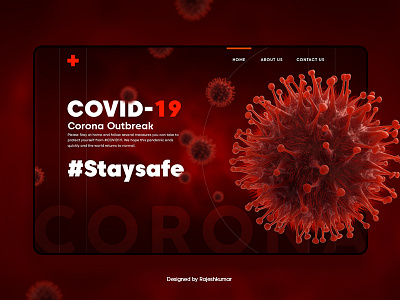 COVID -19 #Staysafe Landing page concept corona coronavirus covid19 design flat illustration typography ui vector web website