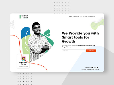 Online course landing page design illustration illustrator minimal ui ux vector web website