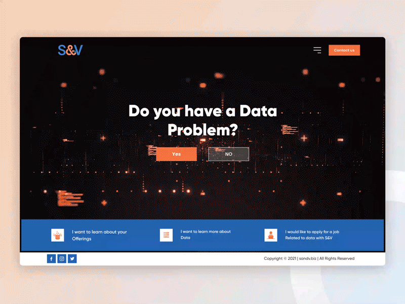 Data centre Landing page animation design flat minimal ui ux vector website