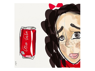 Coca Cola coca cola design digital girl illustration red