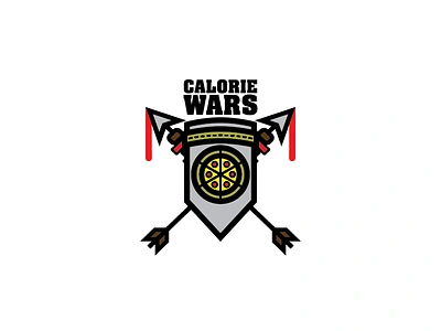 Calorie Wars - Pizza Shield Variant branding design food graphic design illustration stamp vector