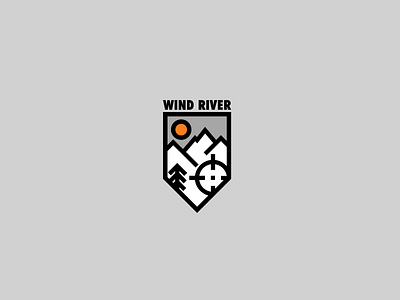 Wind River art badge branding emblem illustration patch stamp vector wind river