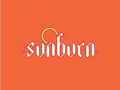 Sunburn - Blackletter Type Experiment animation art character design freelance graphic illustration mascot sunburn vector