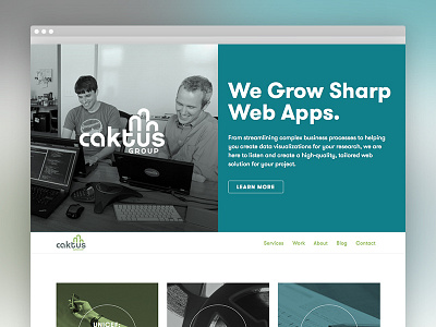 New Caktus site blue green grid responsive simple website
