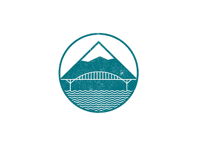 Portland bridge logo mountain portland water wip
