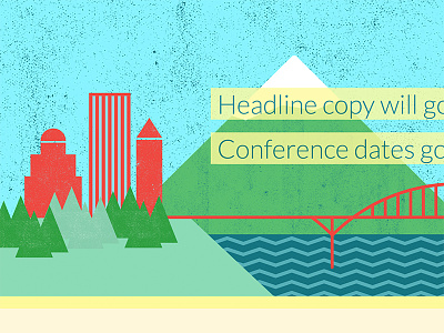 Portland scene detail bright conference header illustration texture website wip