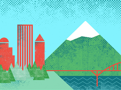 Portland scene detail v2 bright conference header illustration texture website wip