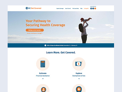 NC Get Covered site healthcare icons insurance website