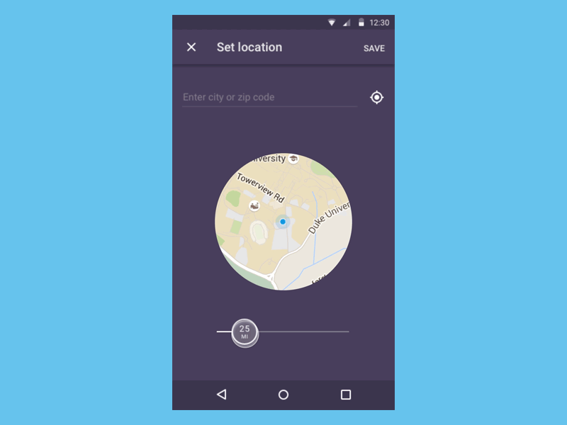 Set Location v2 android location material radius select ui