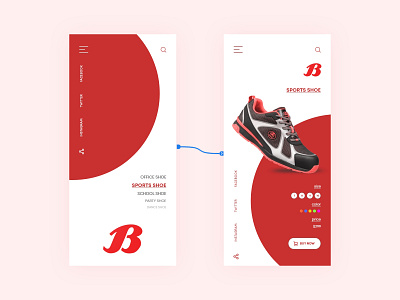 Bata shoes minimal typography ui ux