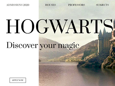 Daily UI - 003 dailyui dailyuichallange design harry potter hogwarts landing page ui ux web