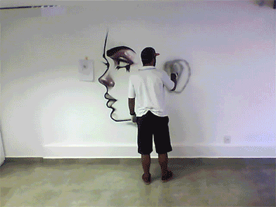 Graffiti animation colors draw forms gif graffiti mobile stencil wall woman