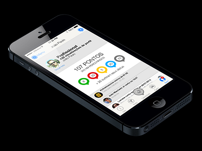 Profile app flat interactive iphone menu notifications points profile ui ux
