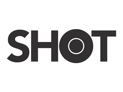 Shot avenir bullet circle concept flat letter logo pistol shot tipo type