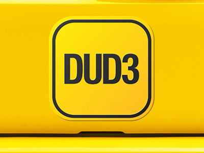 DUD3 app app apple car clean flat icon ios iphone logo number plate yellow