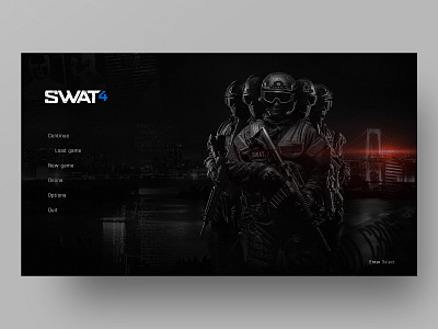 UI Concept - SWAT 4 - Main Menu game design interface interface design ui design uidesign
