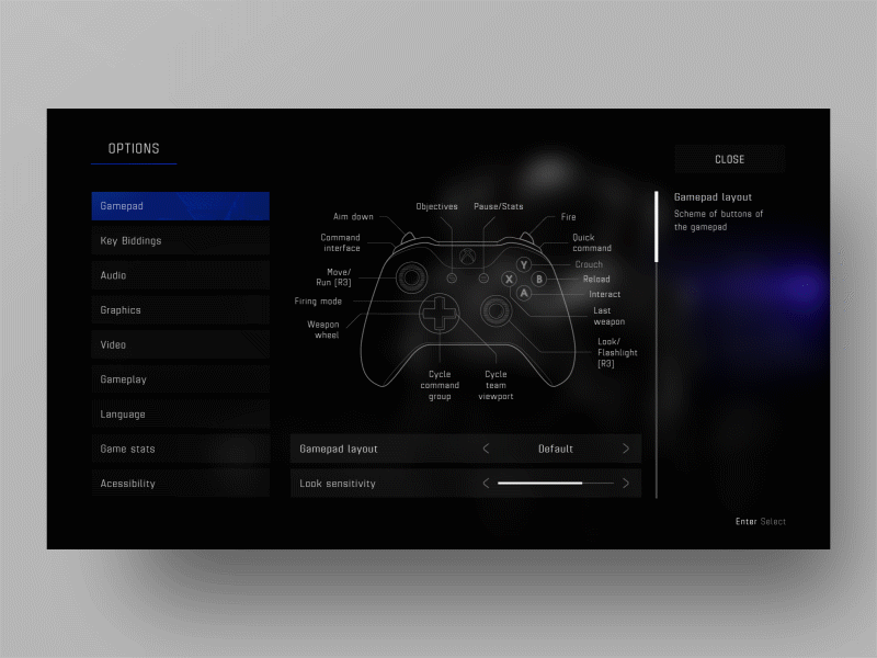 UI Concept - SWAT 4 - Options Menu