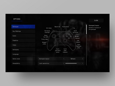 UI Concept - SWAT 4 - Options Menu game art game design interface interface design ui design