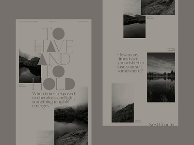 To Have And To Hold art direction black and white dreams gallery graphic design interaction design mountains nature photography typography web design website