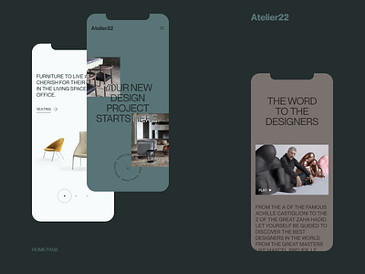 Atelier22 mobile branding design furniture mobile ui web design website