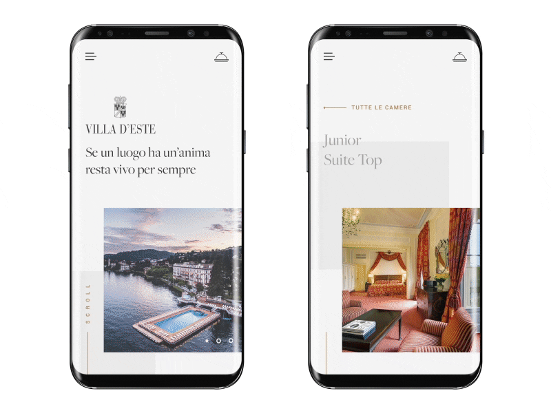 Villa d'Este (smartphone view) animation hotel italy lake luxury mobile real estate villa deste villas website